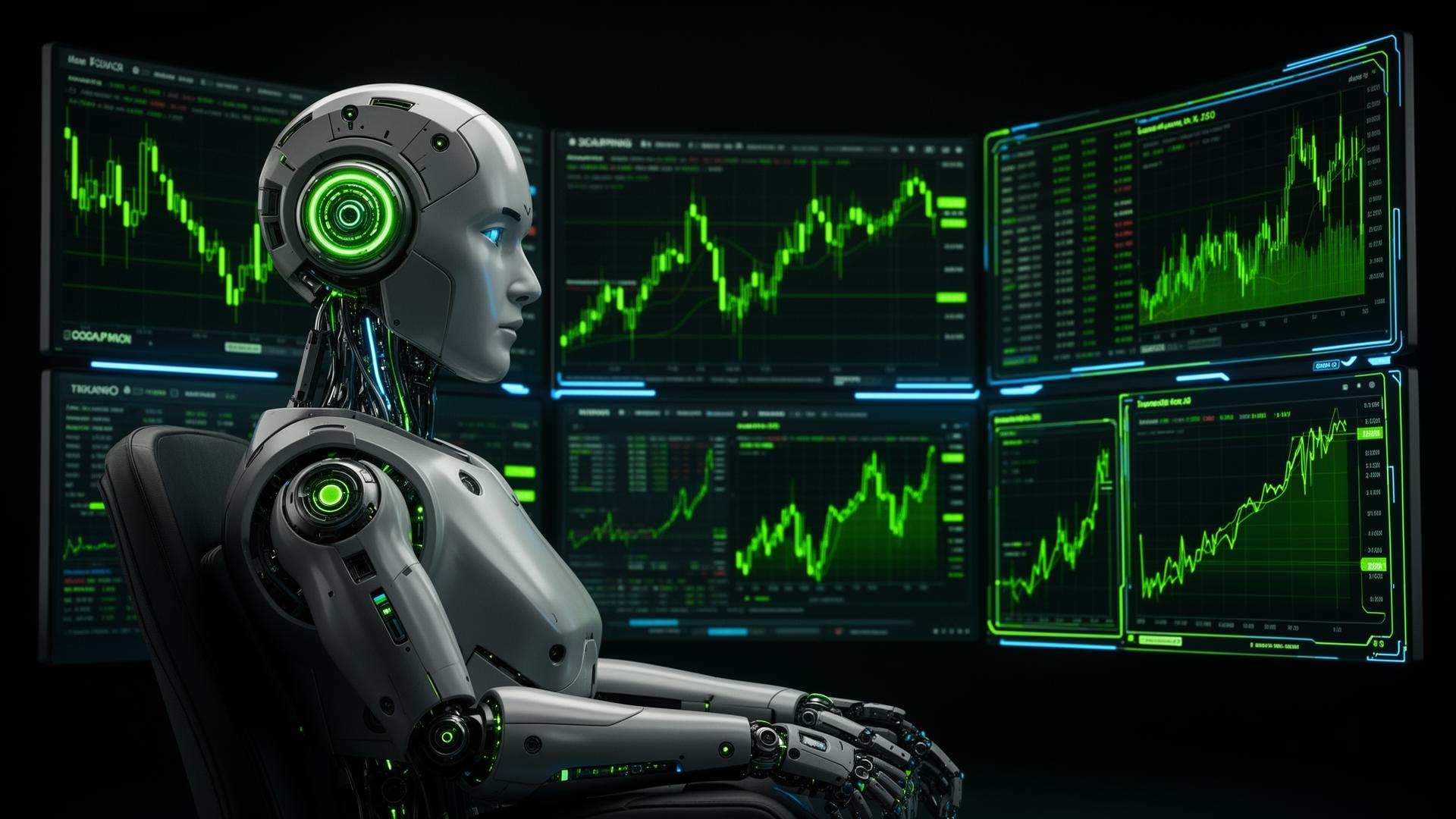 Robot de trading PropScalX analysant des graphiques de marchés